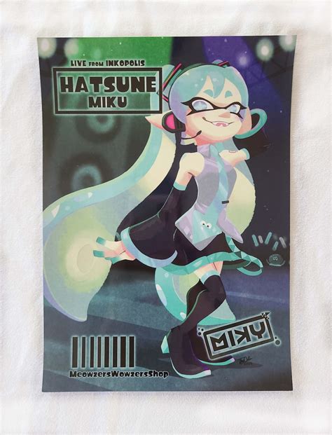 Hatsune Miku Splatoon Print Etsy