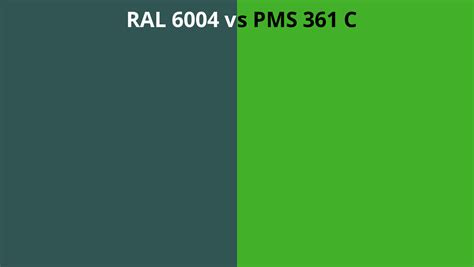 RAL 6004 vs PMS 361 C | RAL Colour chart UK