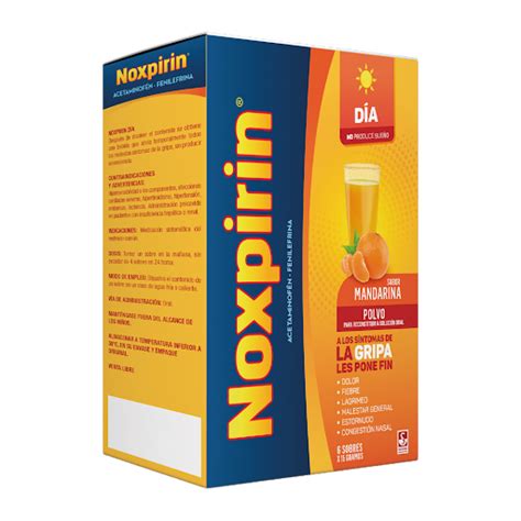 Noxpirin Día Adultos Acetaminofén Fenilefrina Siegfried Caja x 6 Sobres