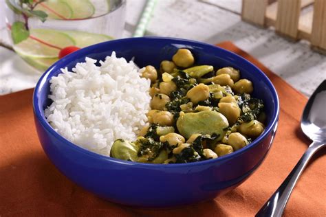 Arroz Con Habas Y Espinacas Al Curry