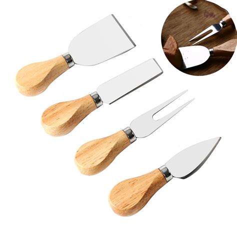 Wooden Handle Cheese Knives (Set of 4) - SUTMM