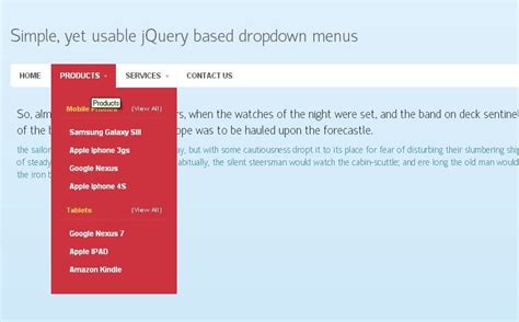 Drop Down Menu Tutorials In Html5 Jquery And Css3 ⭐monsterspost