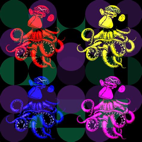 Oktopus Magenta Pink Monkey Octopus Chimpanzee Purple EckO