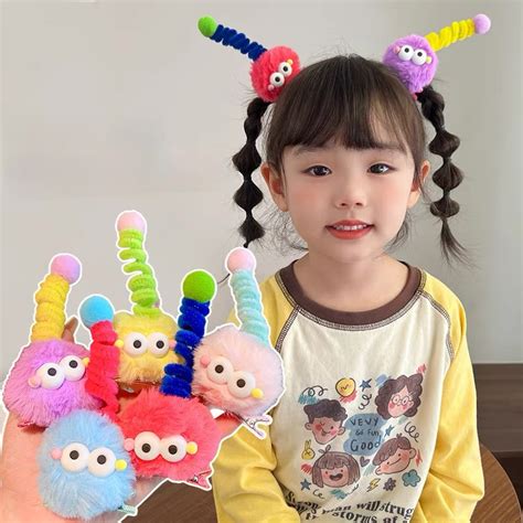 2pcs Sweet Girls Funny Big Eyes Hair Clip Cute Plush Bangs Duckbill