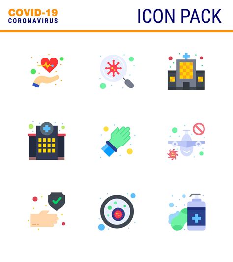 Covid Protection Coronavirus Pendamic Flat Color Icon Set Such As