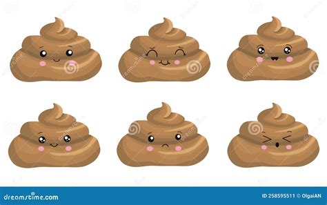 Poop Lindo Divertido Personaje De Excremento Caricatura Emoticono