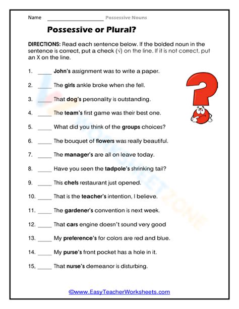 Plural Or Possessive Worksheet Primary Resources Twinkl