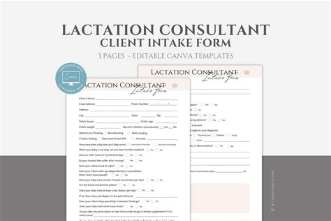 Editable Lactation Consultant Client Intake Form Template