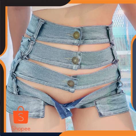 Jual I Stretch Denim Celana Hot Pants Jeans High Waist Bar Klub Malam Wanita Shopee