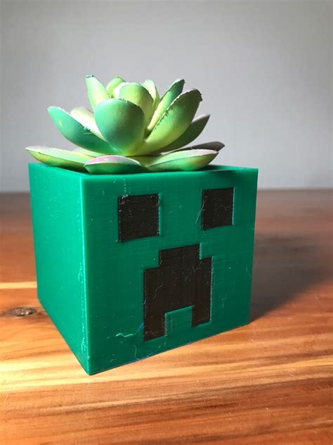 D Printed Minecraft Creeper Planter Etsy