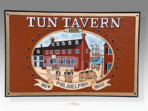 Tun Tavern Wooden Pub Wall Plaque Sign Tail Shields And Flashes