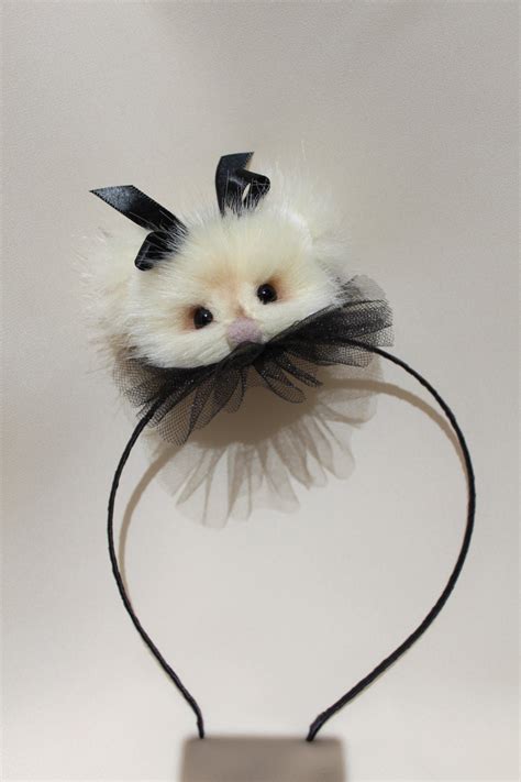 Artist Teddy Bear Headband hair accessory with 3D teddy head