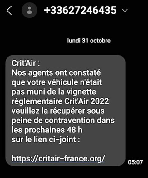 Vignette Crit Air Arnaque Identit Phishing