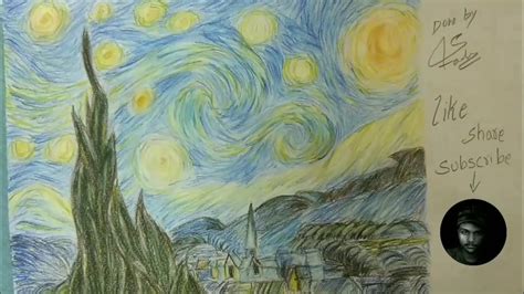 Starry Night Drawing Step By Step ~ How To Draw "starry Night" | Elecrisric