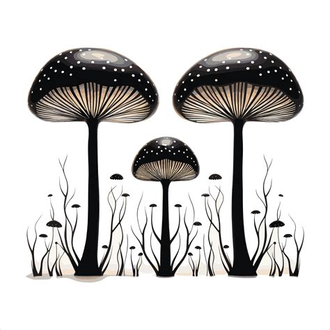 Mushroom silhouette on white background 48109115 Vector Art at Vecteezy