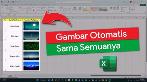 Cara Memasukkan Gambar Ke Dalam Microsoft Excel Youtube