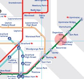 Dagenham Heathway station map - London Underground Tube