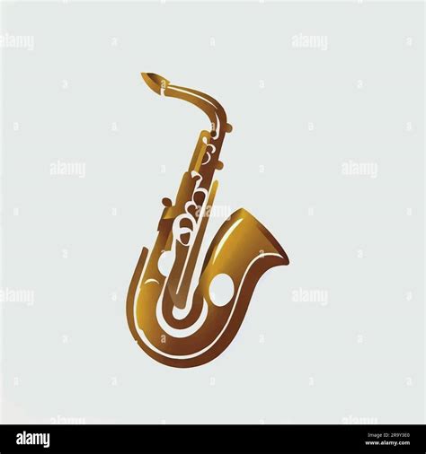 golden saxophone logo illustration on white screen Stock Vector Image & Art - Alamy