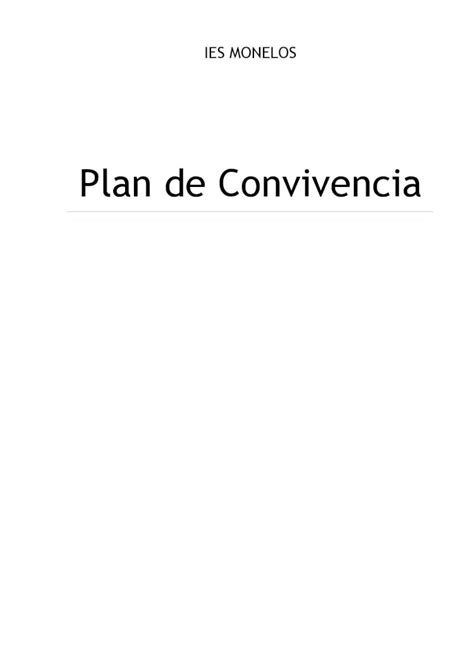 PDF Plan De Convivencia IES Monelos De C Consensuar Pautas De