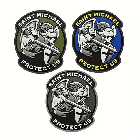 Патчи на липучках 3D ПВХ Saint Michael Protect Us | AliExpress