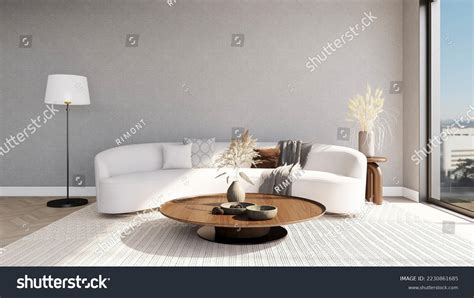 Living Room Gray Walls Interior Decoration Stock Illustration 2230861685 | Shutterstock