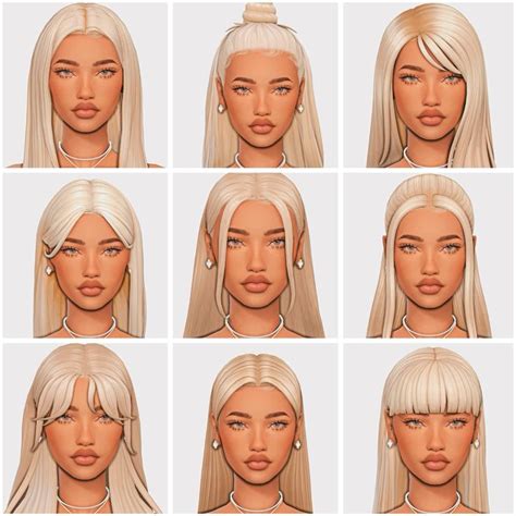 Straight Hair Maxis Match Edition Part 2 In 2024 Sims Hair Sims 4