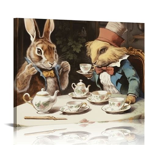 Nawypu Canvas Art Print Paining Print Wall Art Famoso The Mad Hatter S