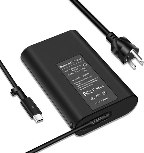 Dell Laptop Charger 65w Watt Usb Type C Ac Power Adapter Include Power Cord For Dell