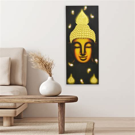 Canvas Buddha Face Wall Painting Uk Handmade