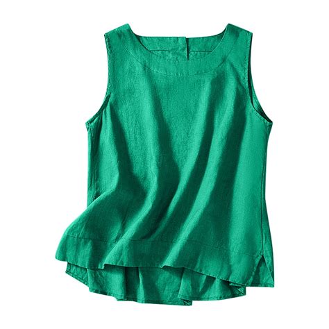 Amkenre Girls Vest Tops Summer Crew Neck Sleeveless Solid Color Tank