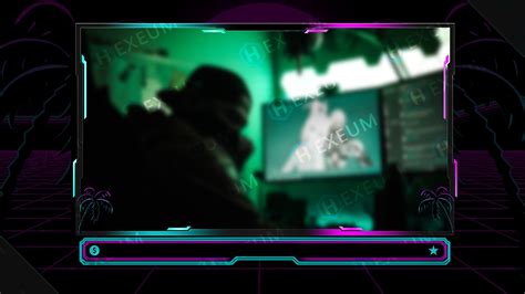 Neon Retrowave Editable Text Twitch Overlay Package Webcam Screens Panels Alerts