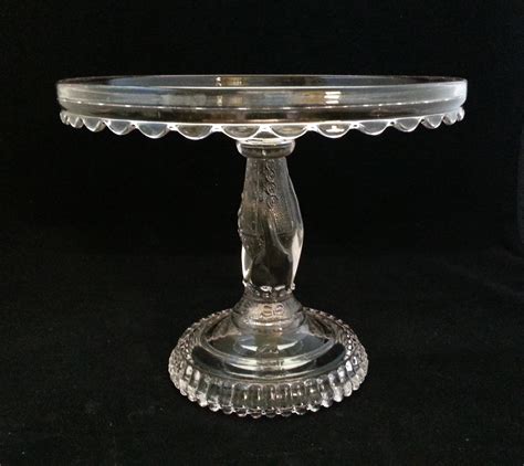 Magnificent Glass Hand Stem Pedestal Cake Stand Salver For Sale