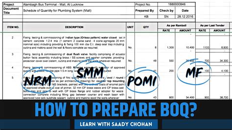 What Is Boq How To Prepare A Bill Of Quantities Boq In Excel Hot Sex