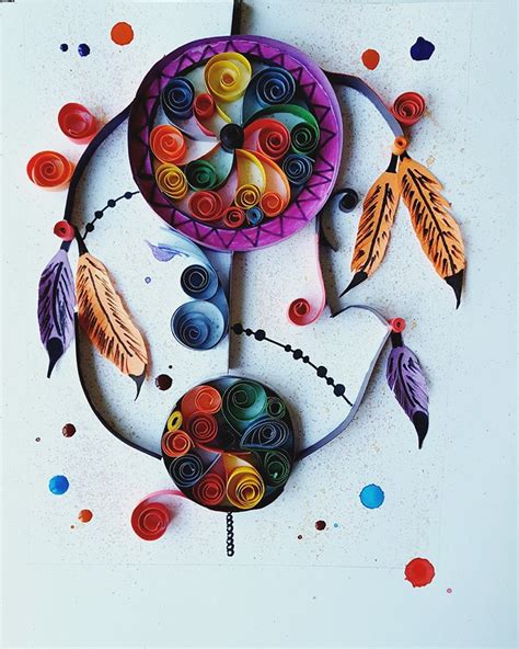 Tripart Touch Paper Quilled Dreamcatcher