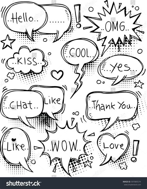 A Set Of Comic Speech Bubbles And Elements With Royalty Free Stock