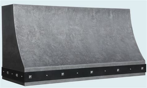 Hand Crafted Zinc Range Hood With Blackened Steel Strap By Handcrafted