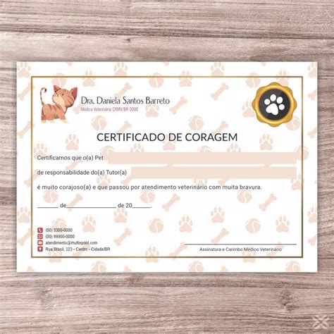 Certificado De Coragem Pet 3072 MultixPrint