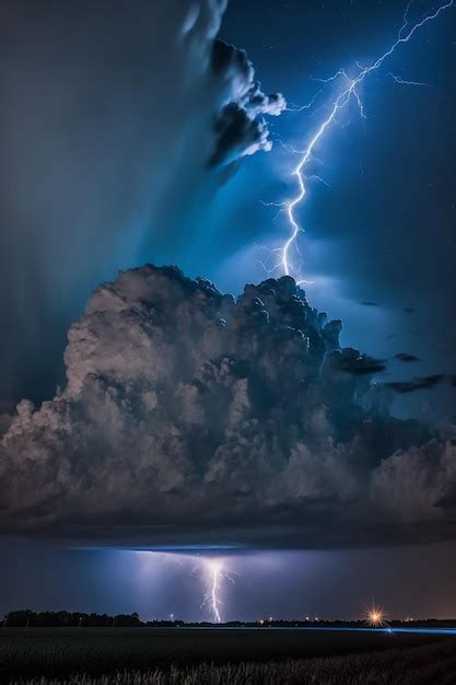 Premium AI Image | A lightning storm is captured on a beach.