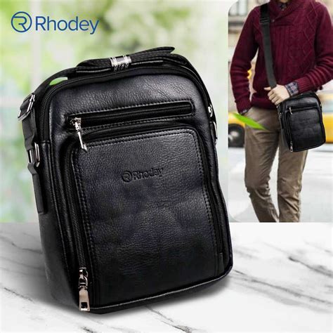 Jual Rhodey Tas Selempang Pria Messenger Bag PU Leather 18062