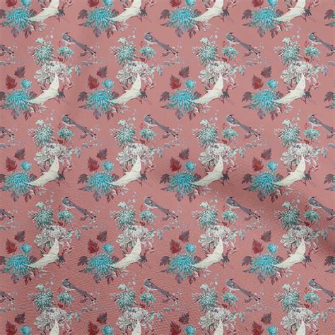 OneOone Silk Tabby Light Pink Fabric Asian Japanese Floral Sewing