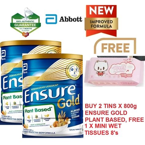 Ensure Gold Plant Based Almond 1 X 800g Buy 2 Tins Free 1 X Wet