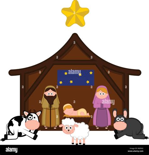 Mary Joseph And Baby Jesus Clipart Nativity