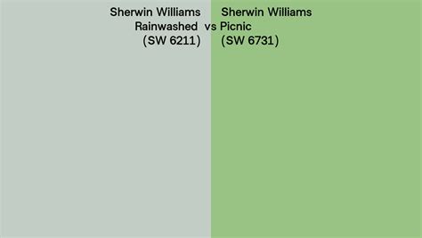 Sherwin Williams Rainwashed Vs Picnic Side By Side Comparison