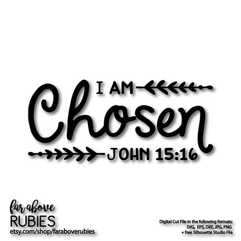 I Am Chosen John 15:16 Bible Verse SVG EPS dxf png jpg | Etsy