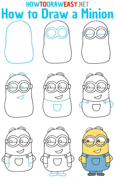 How to Draw a Minion Step by Step | Drawing lessons for kids, Easy ...