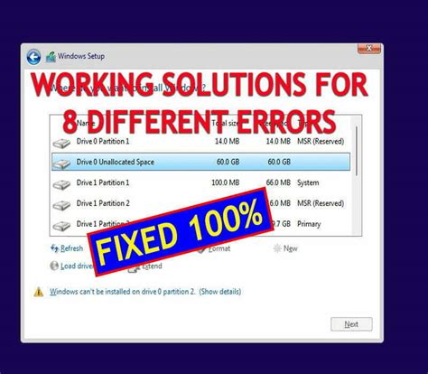 How To Fix Windows Cannot Be Installed On Drive 1 Partition 1 2 3