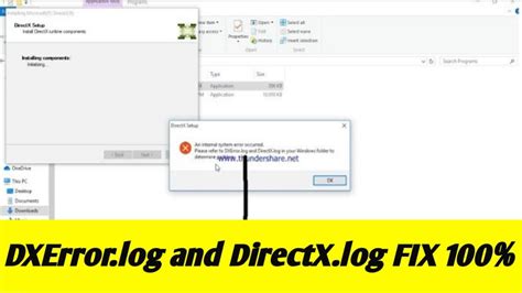 DXerror Log And DirectX Log Error In Window 10 Fix An Internal System