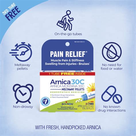 Arnica 30c Pellets Value Pack For Muscle Pain Boiron Usa