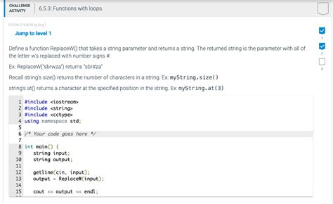 Solved Challenge Activity 6 5 3 Functions With Loops