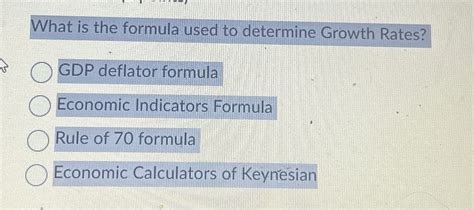 Solved What is the formula used to determine Growth | Chegg.com